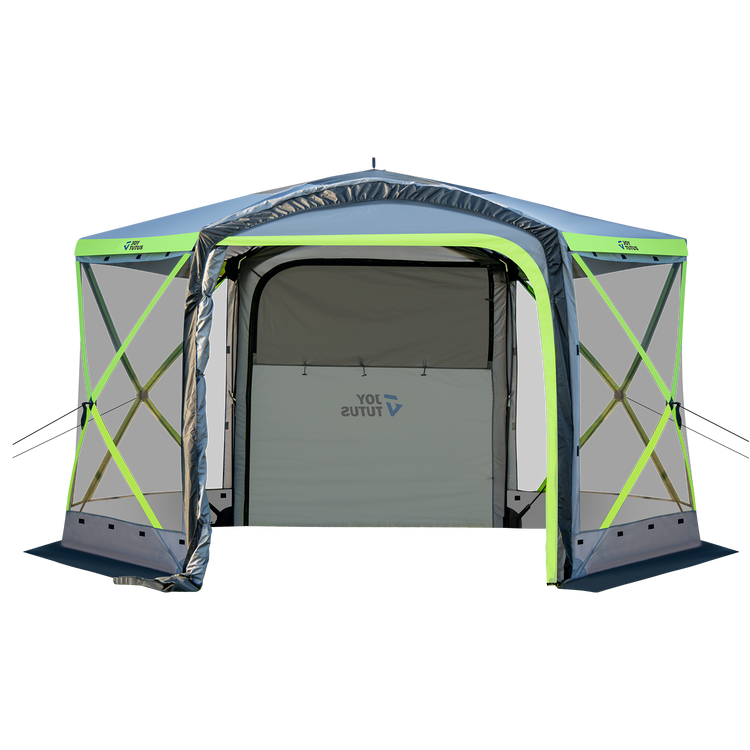 Gazebo 12x12 Ft with Rear SUV Tent, Portable Pop up Screen Tent with 2 Doors 4 Sides, Instant Canopy Shelter with Net